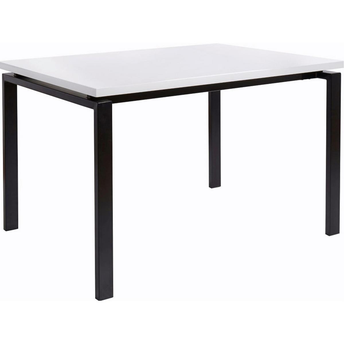 Esstisch Sabine Schwarz Weiß L: 120 cm - Schwarz/Weiß, Design, Holzwerkstoff/Metall (120/75/90cm) - MID.YOU
