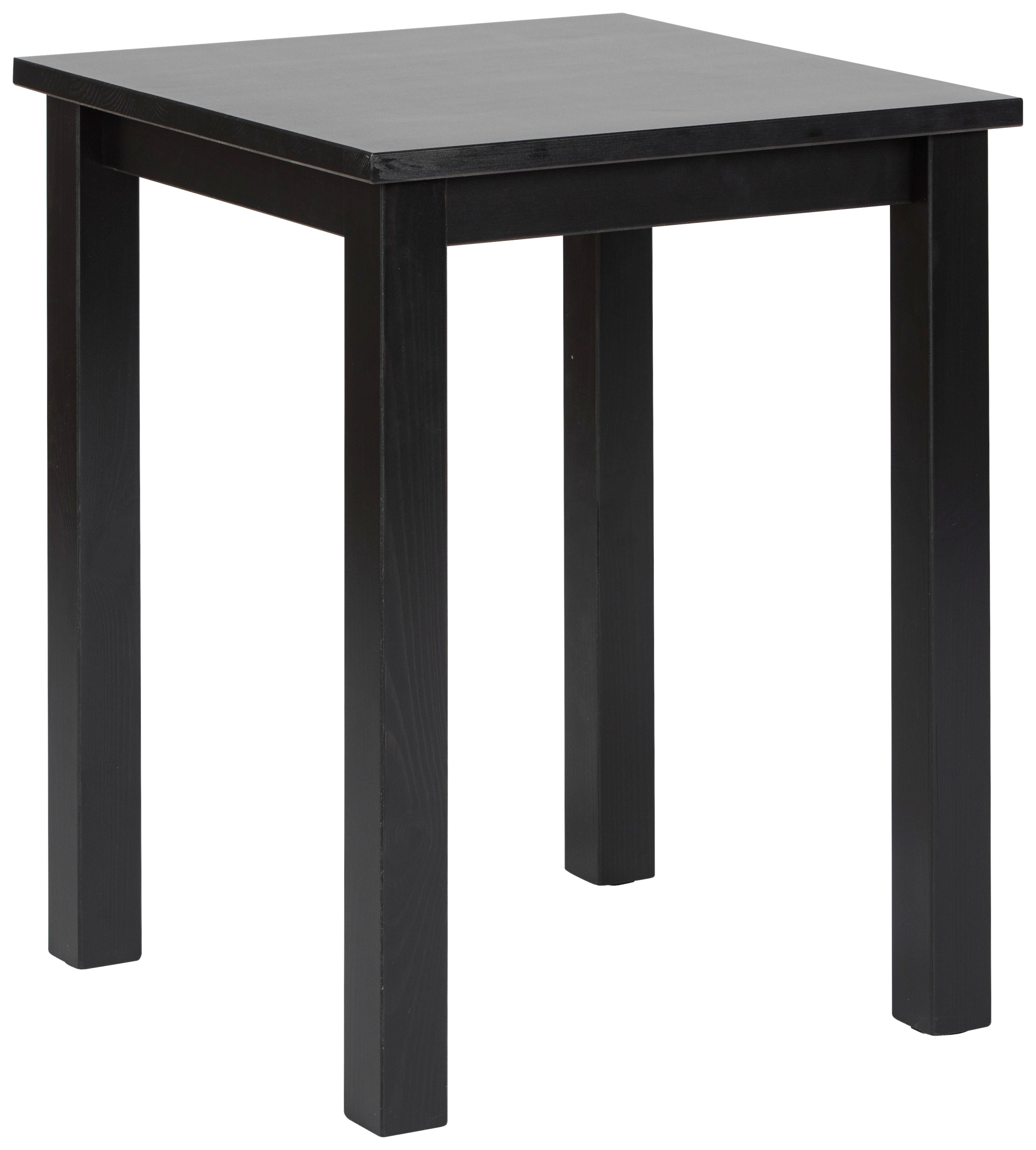 Beistelltisch Kiefer Massiv Hiltwin, Schwarz - Schwarz, Basics, Holz (45/45/55cm) - MID.YOU