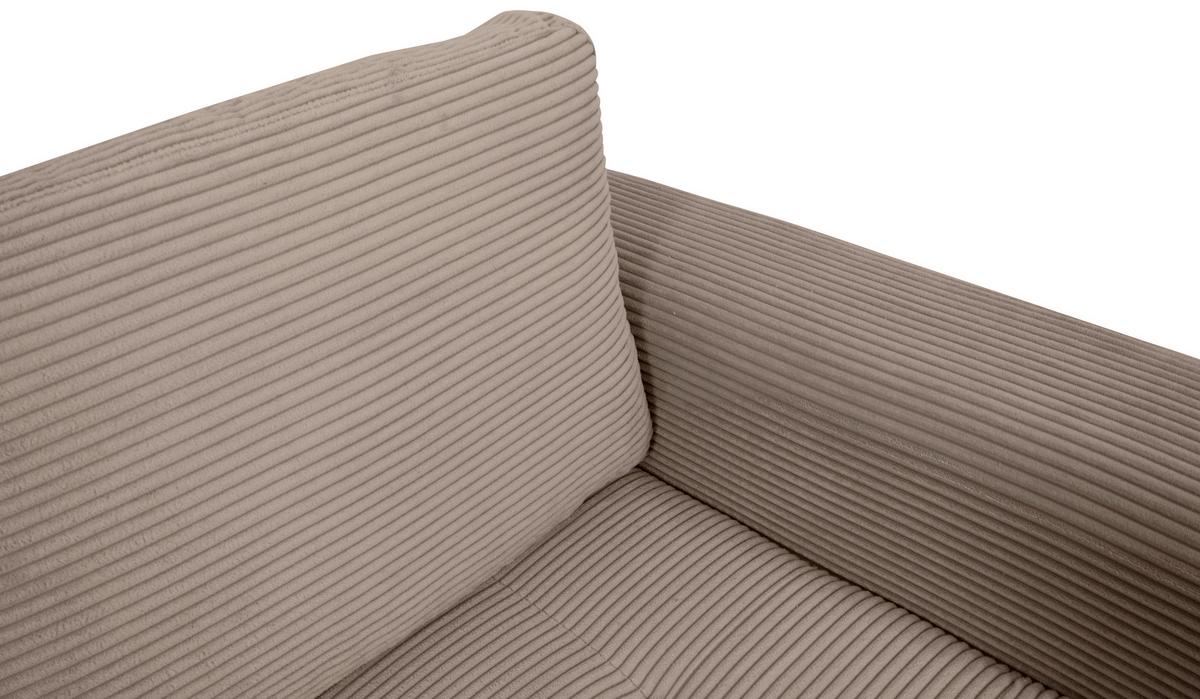 Souprava U MALTE, levá, šedobéžový manšestr - černá/šedobéžová, Moderní, textil/plast (178/305/155cm) - Based