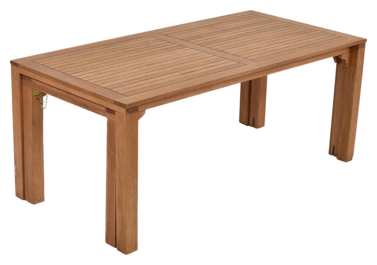 Gartentisch Flex Holz L: 185-370 cm - Braun, KONVENTIONELL, Holz (185/90/76cm) - Gardenson