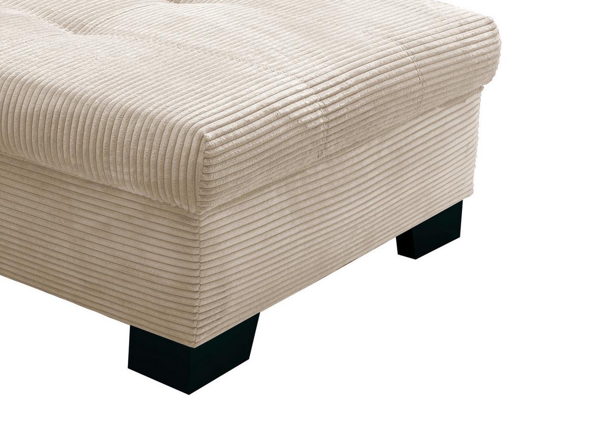 Ecksofa mit Schlaffunktion Flora Beige Cord - Graubraun/Beige, Design, Textil (250/190cm) - MID.YOU