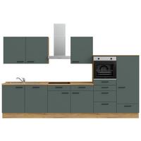 Küchenleerblock Easytouch Low-Line, L12 Rechts - Dunkelgrün/Eichefarben, MODERN, Holzwerkstoff (360cm) - Nobilia