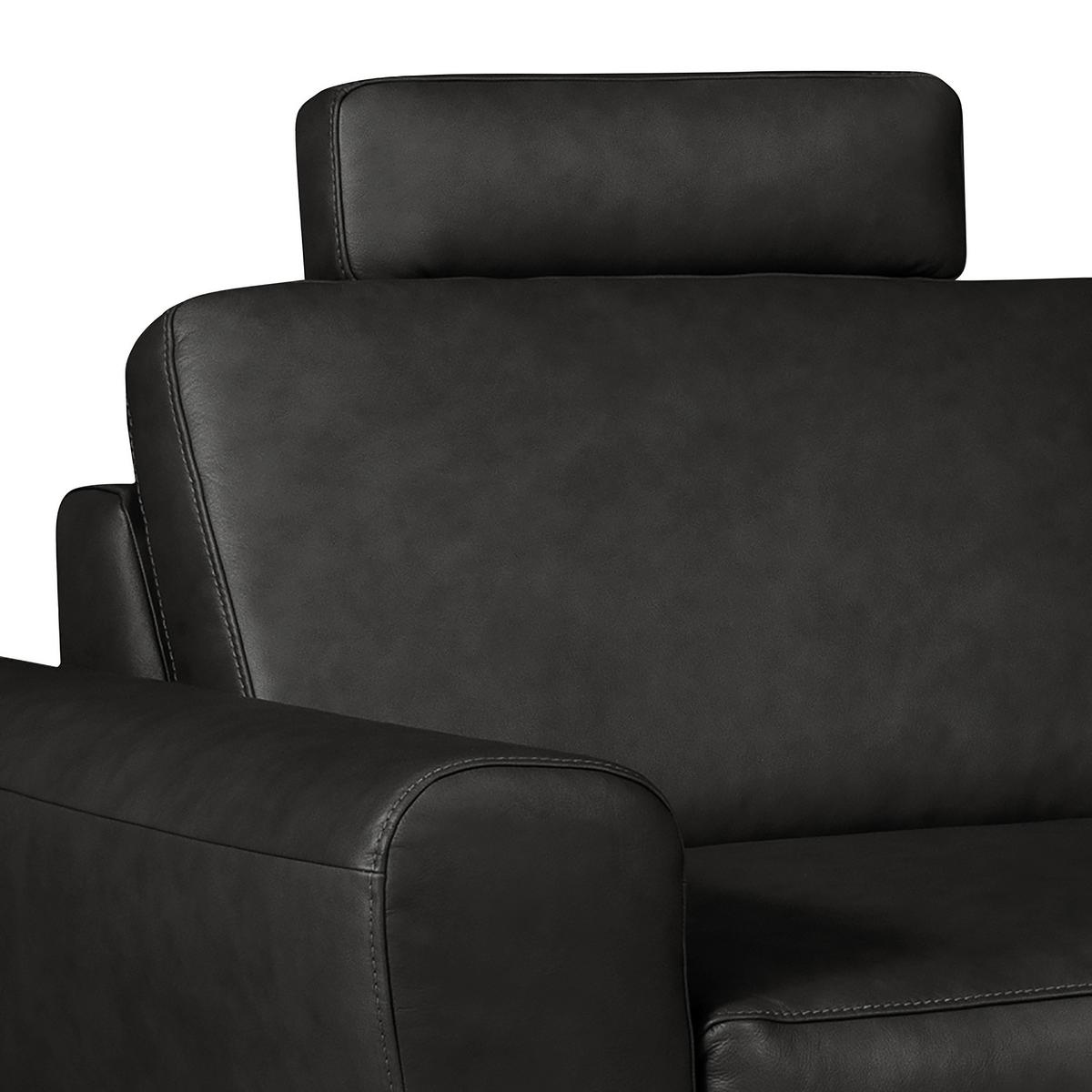 Ecksofa Spring, Schwarz S: 273x250 cm - Schwarz, Design, Leder (273/250cm) - Livetastic