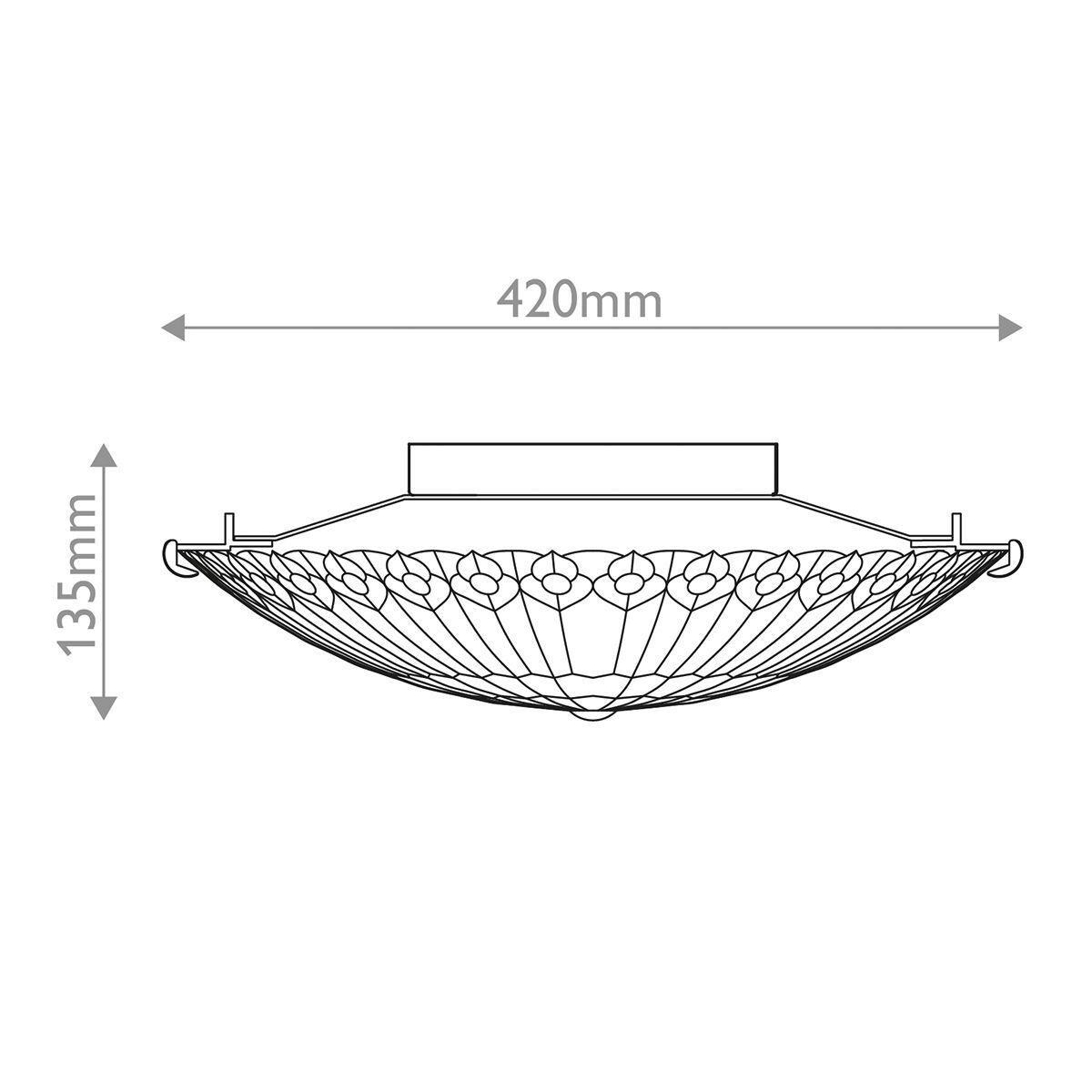 Mennyezeti Lámpa Qz-Watkins-F-Vb - sötétbarna/többszínű, Konventionell, üveg/fém (13,5/42,0cm) - Elstead Lighting