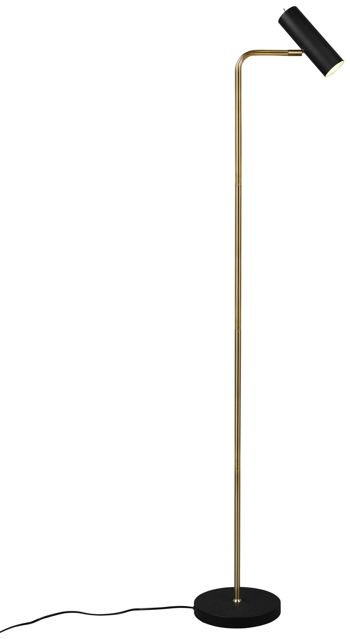 Stehlampe Marley mit Schalter Messingfarben/Schwarz - Messingfarben/Goldfarben, Design, Metall (151/23/39cm) - Trio Leuchten