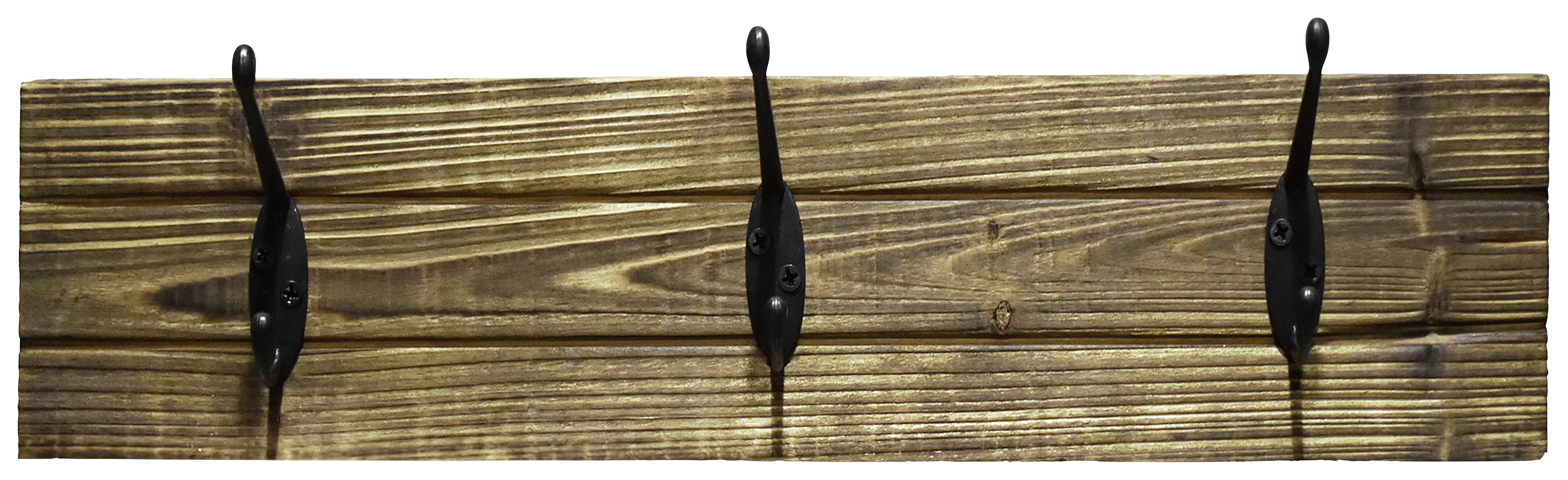 Lišta S Háčky Elli 1 - tmavě hnědá/černá, Moderní, kov/dřevo (45/10/9cm)