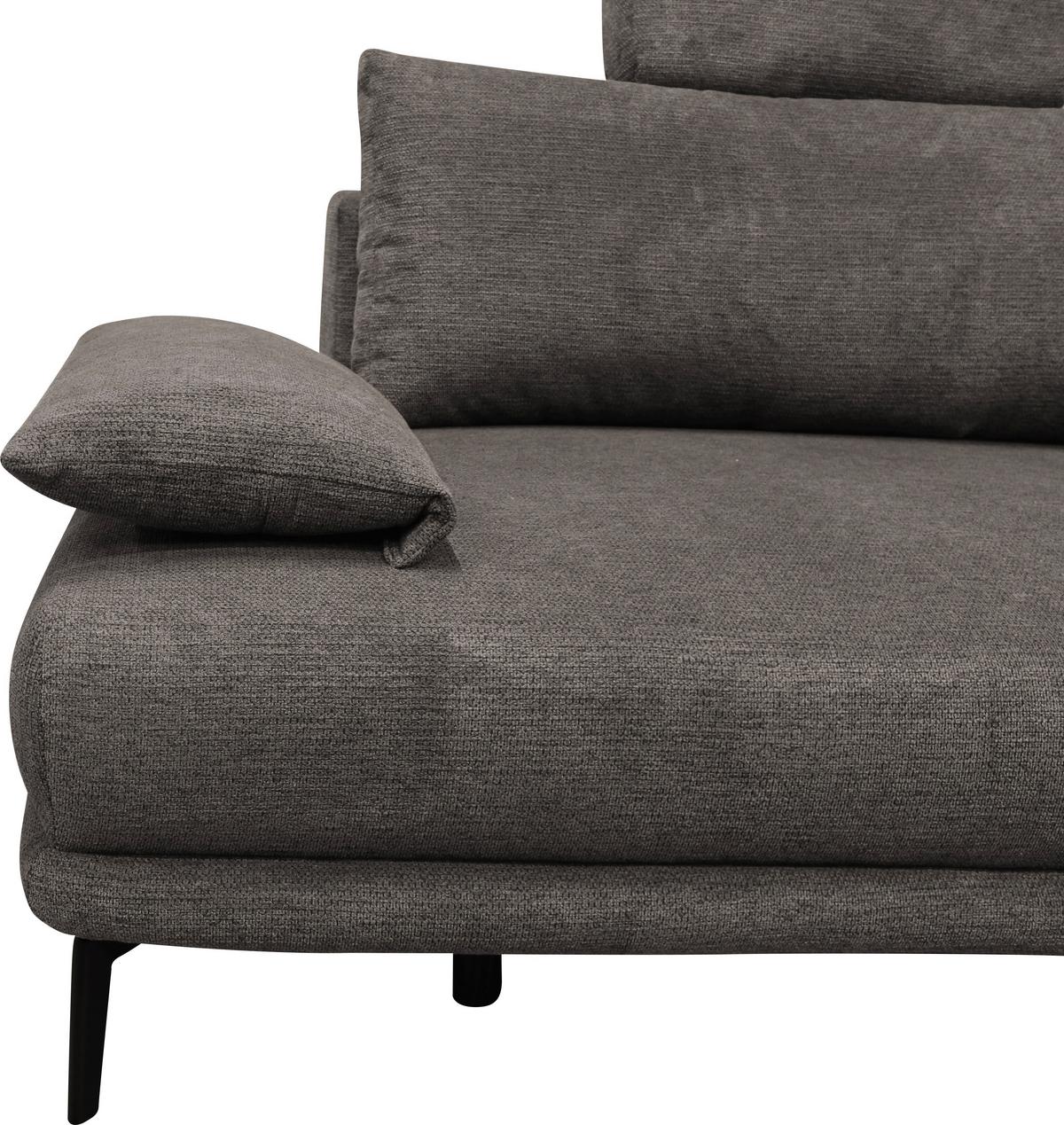 Ecksofa mit Bettkasten Lagacy 260x192 cm Webstoff Graubraun - Graubraun/Schwarz, Design, Textil (260/192cm) - MID.YOU