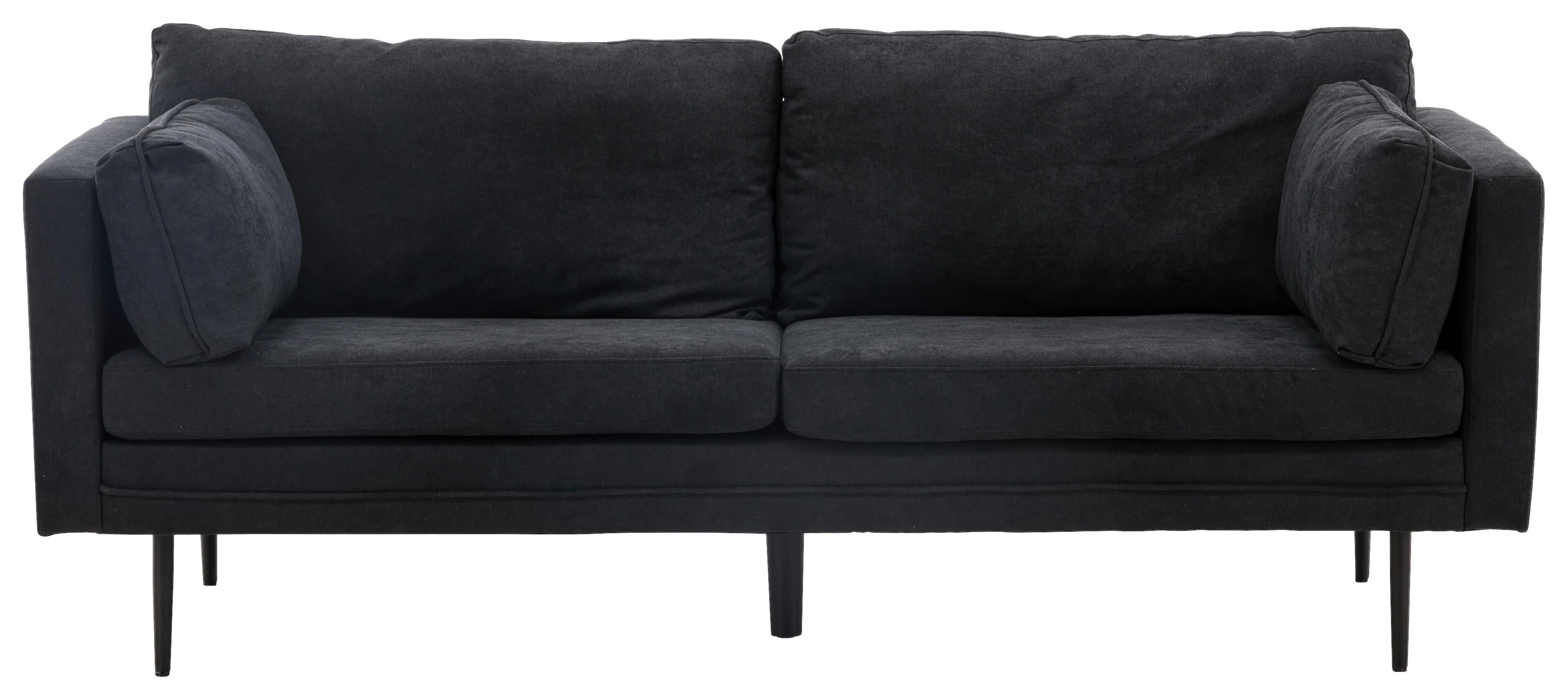 2-Sitzer-Sofa Boom - Schwarz, Design, Textil/Metall (203/84/90cm) - Livetastic