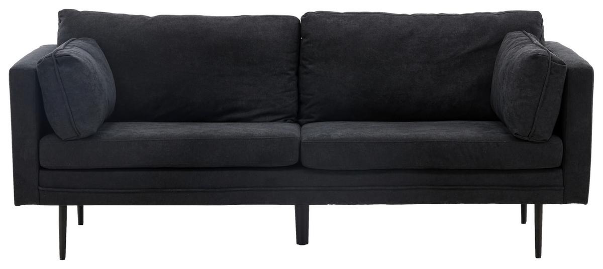 2-Sitzer-Sofa Boom - Schwarz, Design, Textil/Metall (203/84/90cm) - Livetastic