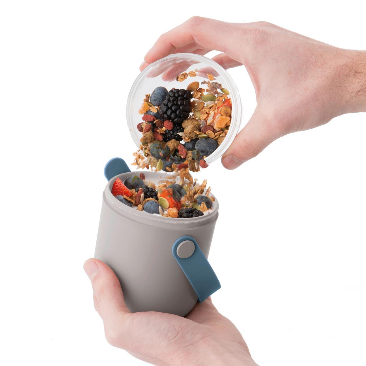 Jausenbox Grau B: 9,5 cm - Grau, Basics, Kunststoff (9.5/9.5/15.5cm)