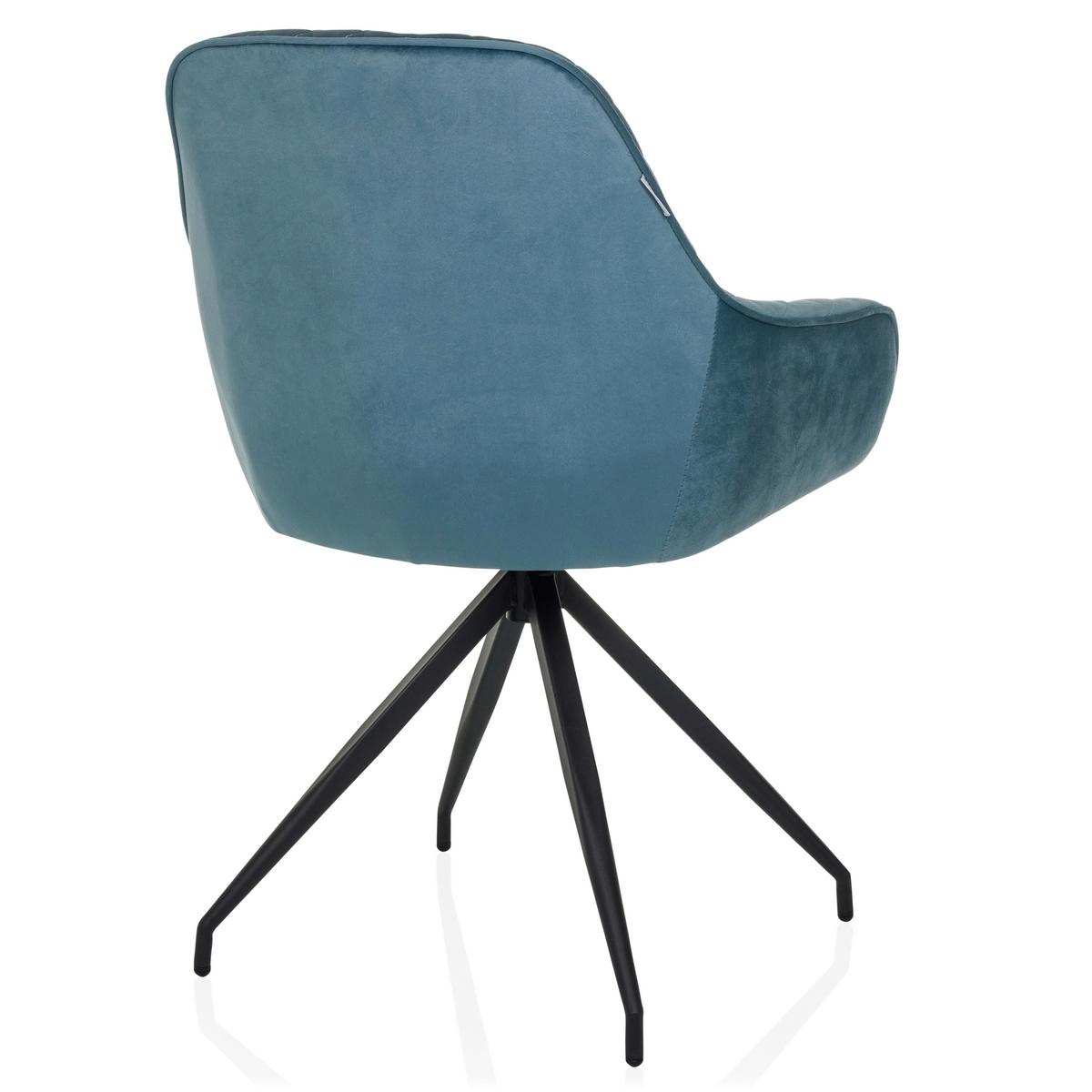 Armlehnstuhl Elverum Blaugrau B: 58 Cm - Blaugrau/Schwarz, MODERN, Textil/Metall (58/87/57cm) - MID.YOU