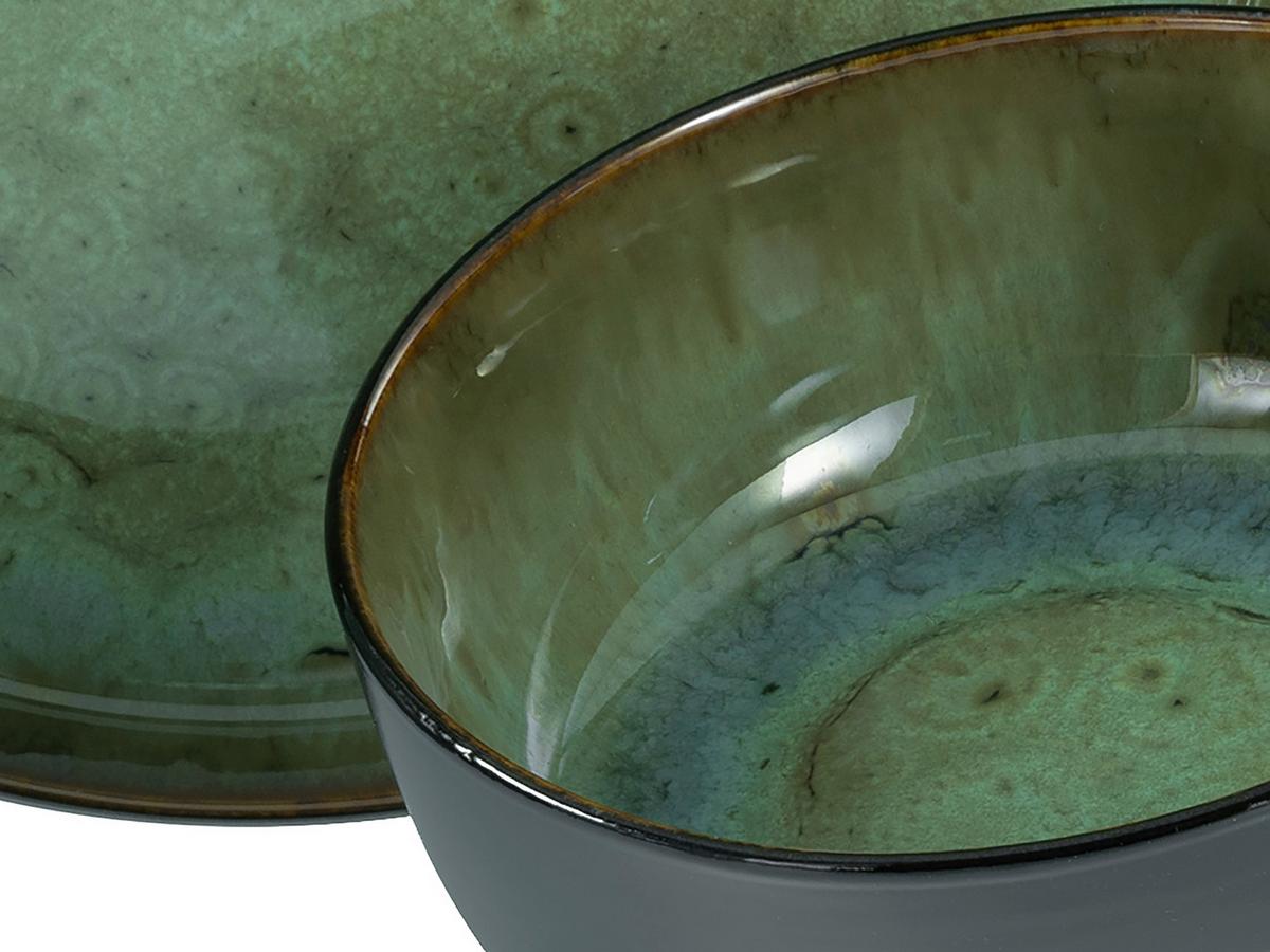 Kombiservice Nordic Fjord Grün, Schwarz L: 38 cm - Schwarz/Grün, Basics, Keramik (38/31/38cm) - Creatable