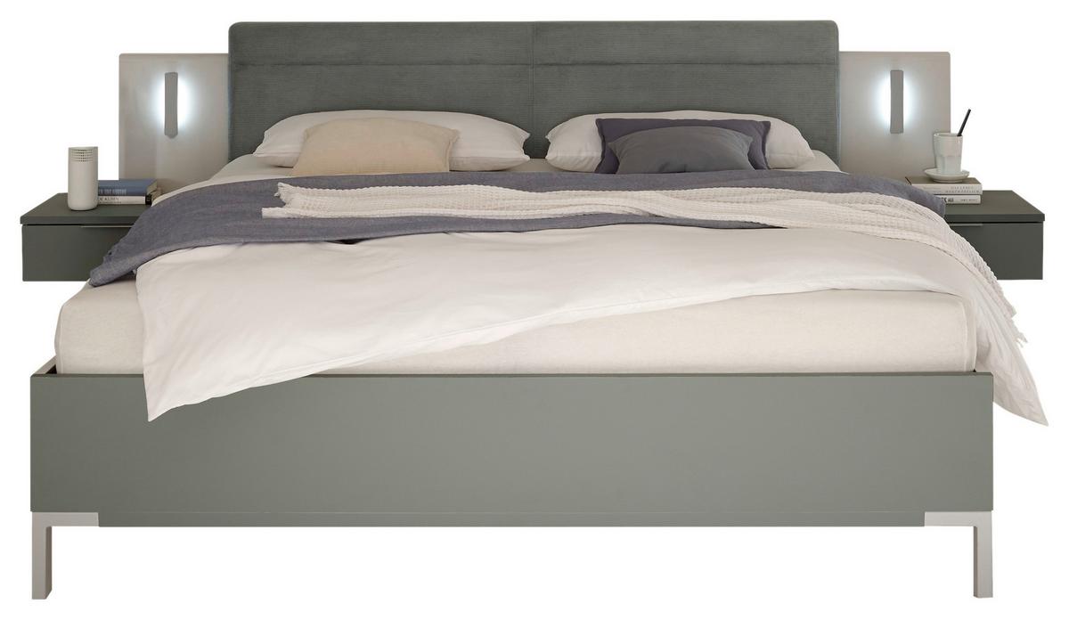 Ágyszett Modeste 180/200 Cm - világosszürke/zsályazöld, Modern, faalapú anyag (180/200cm)