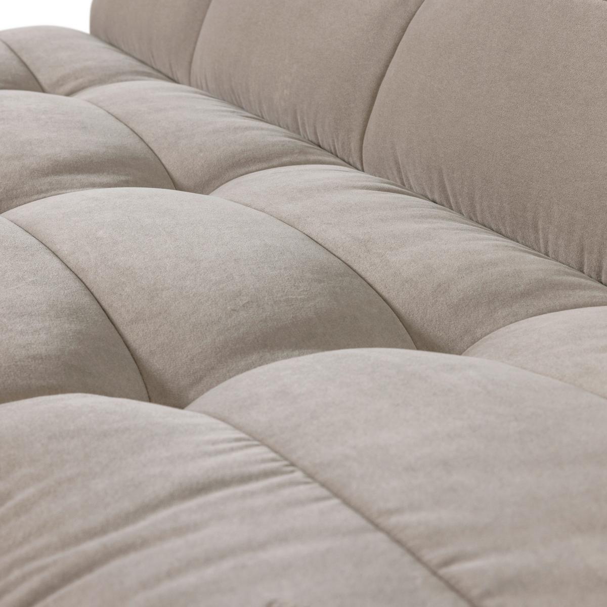 3-SITZER-SOFA Cluster Taupe B: 204cm - Taupe/Schwarz, MODERN, Textil (204/81/91cm) - Livetastic