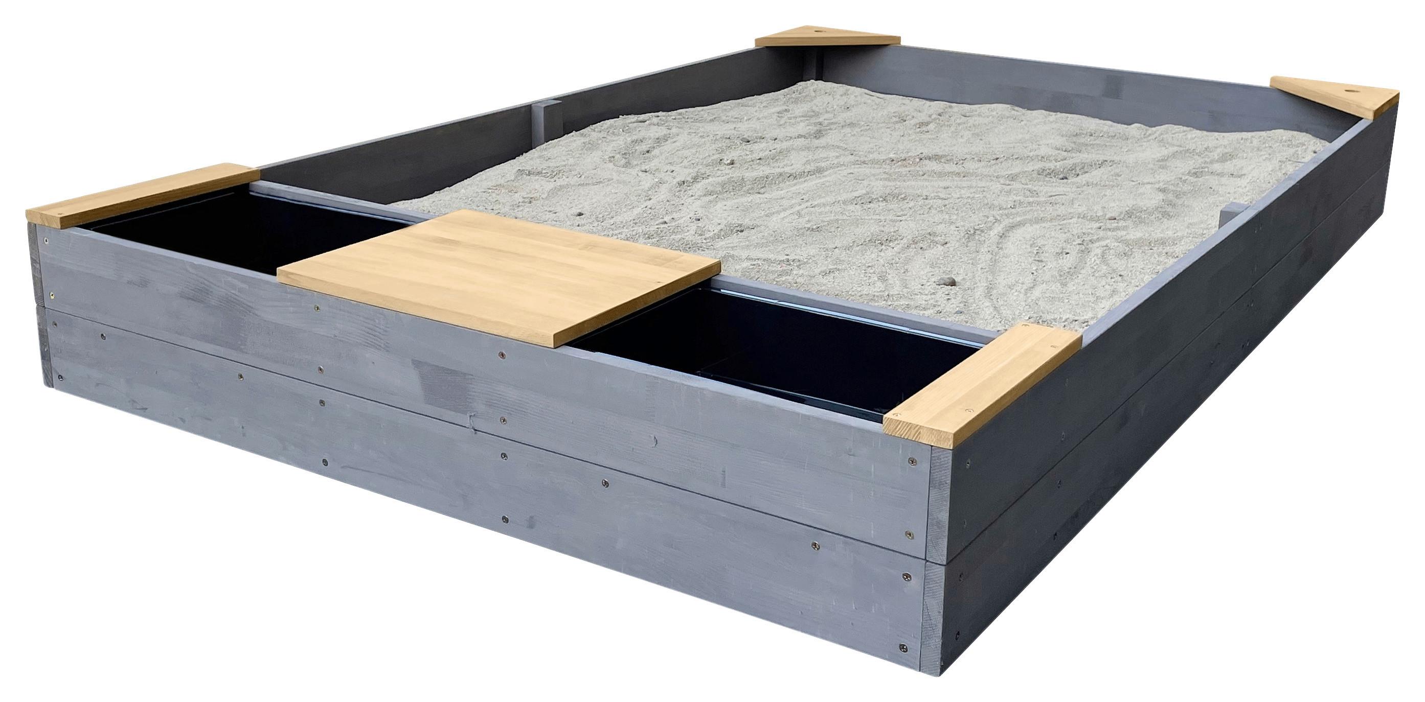 Sandkasten A031.014.20 - Braun/Grau, KONVENTIONELL, Holz (115/21,8/180cm) - Ambia Garden