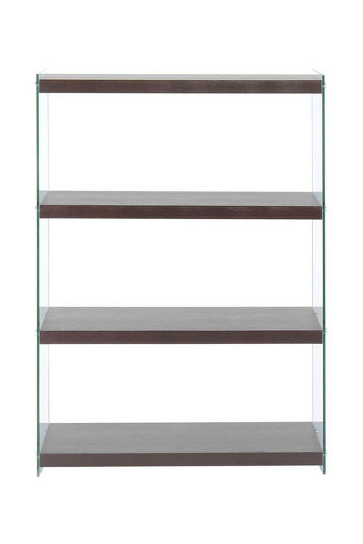 Regal Elementary B: 83 cm Dunkelbraun/Glas Transparent - Dunkelbraun, MODERN, Glas/Holzwerkstoff (83/113/29,5cm) - Kayoom