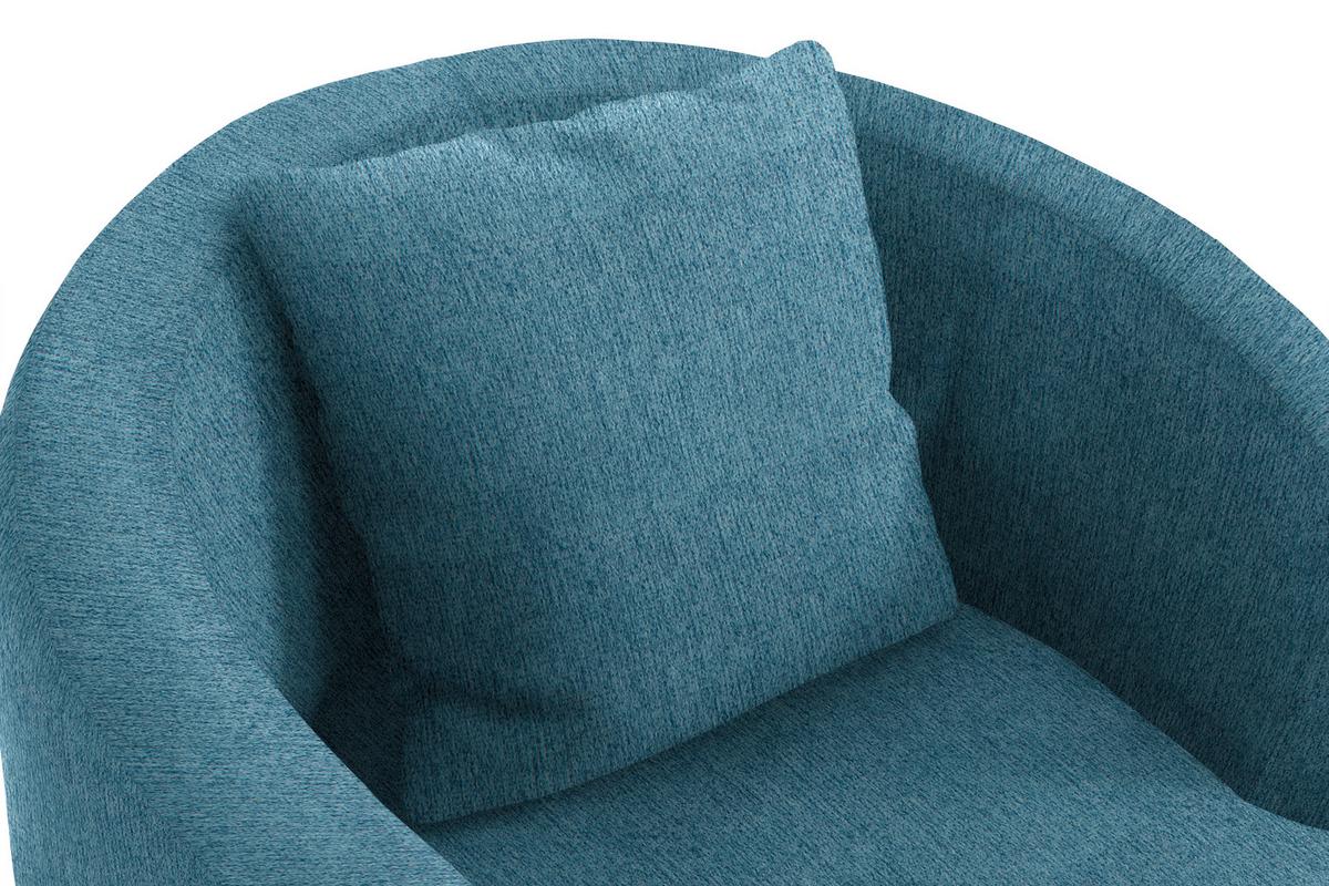 Polstersessel Pina Blau Chenille - Blau/Schwarz, Design, Textil (81/74/81cm) - Livetastic