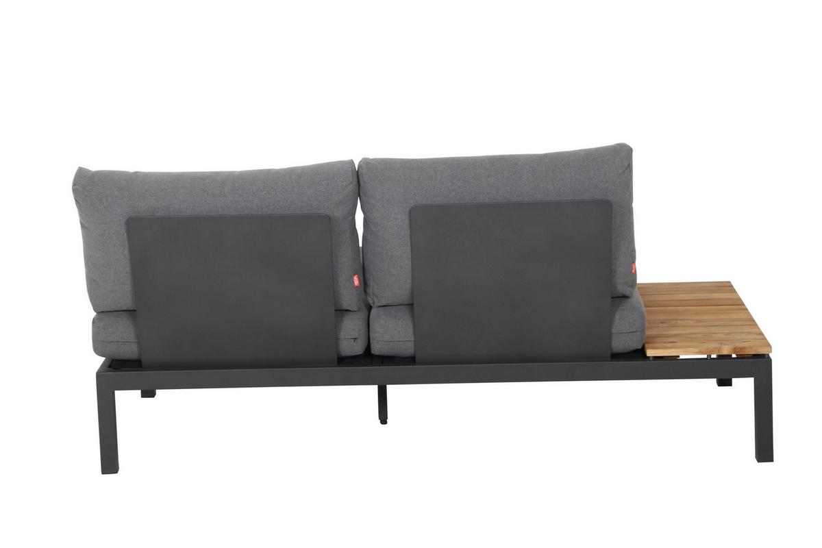 Loungegarnitur 4-Tlg Teakholz/Metall mit Kissen - Anthrazit/Grau, KONVENTIONELL, Holz/Textil (252/84/252cm) - Siena Garden