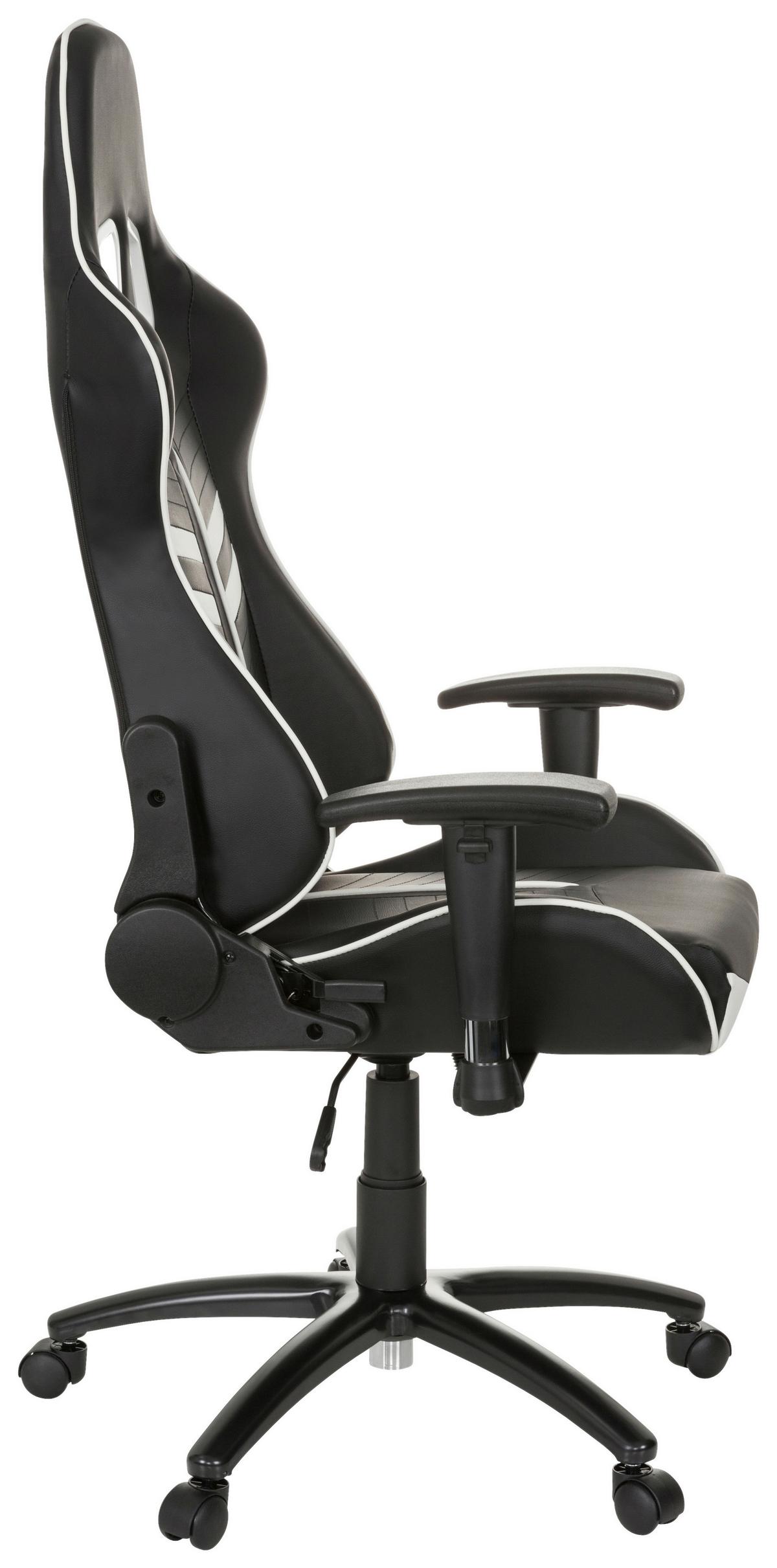 Gamingstuhl League Pro Schwarz/weiß - Schwarz/Weiß, MODERN, Kunststoff/Textil (72/138/63cm) - MID.YOU