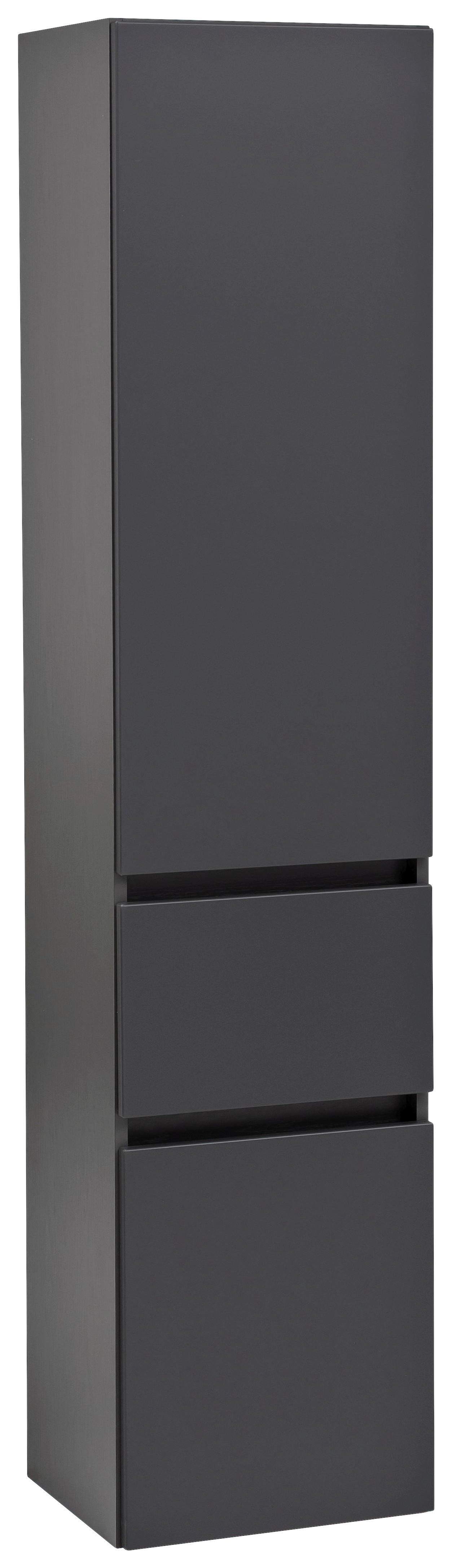 Hochschrank Kopenhagen B: 40 cm Graphitfarben - Silberfarben/Graphitfarben, KONVENTIONELL, Holzwerkstoff (40/180/35cm) - Held