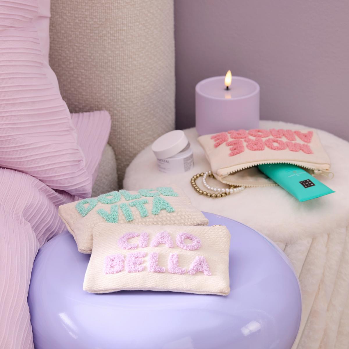 Kozmetická taška KIA - mätovozelená/béžová, Basics, kov/textil (16,5/10,5cm) - Mömax