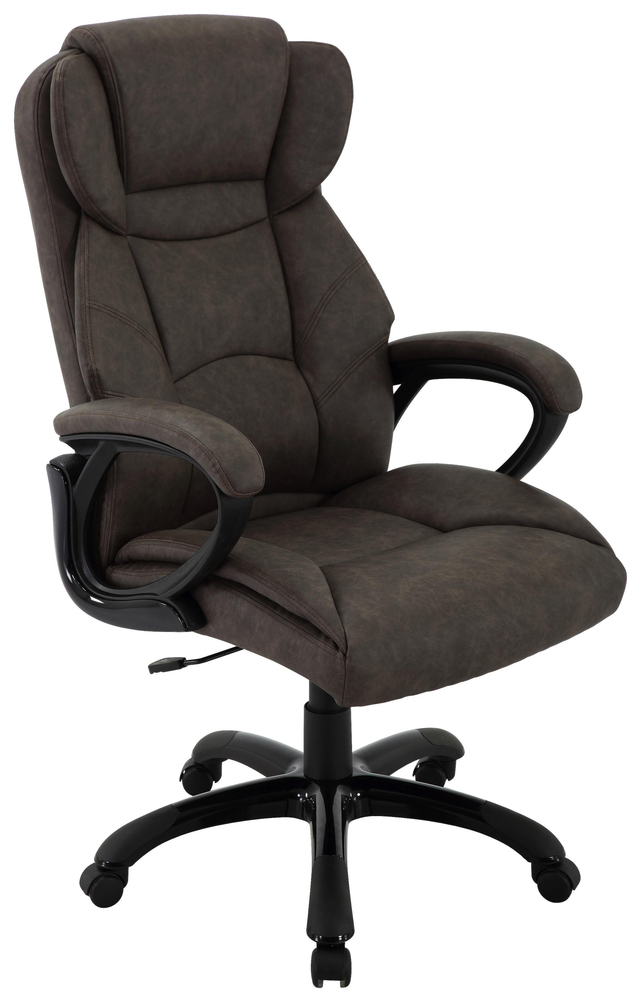 FŐNÖKI SZÉK WIEN - Barna/Fekete, modern, Fém/Textil (67/116-126,5/72cm)