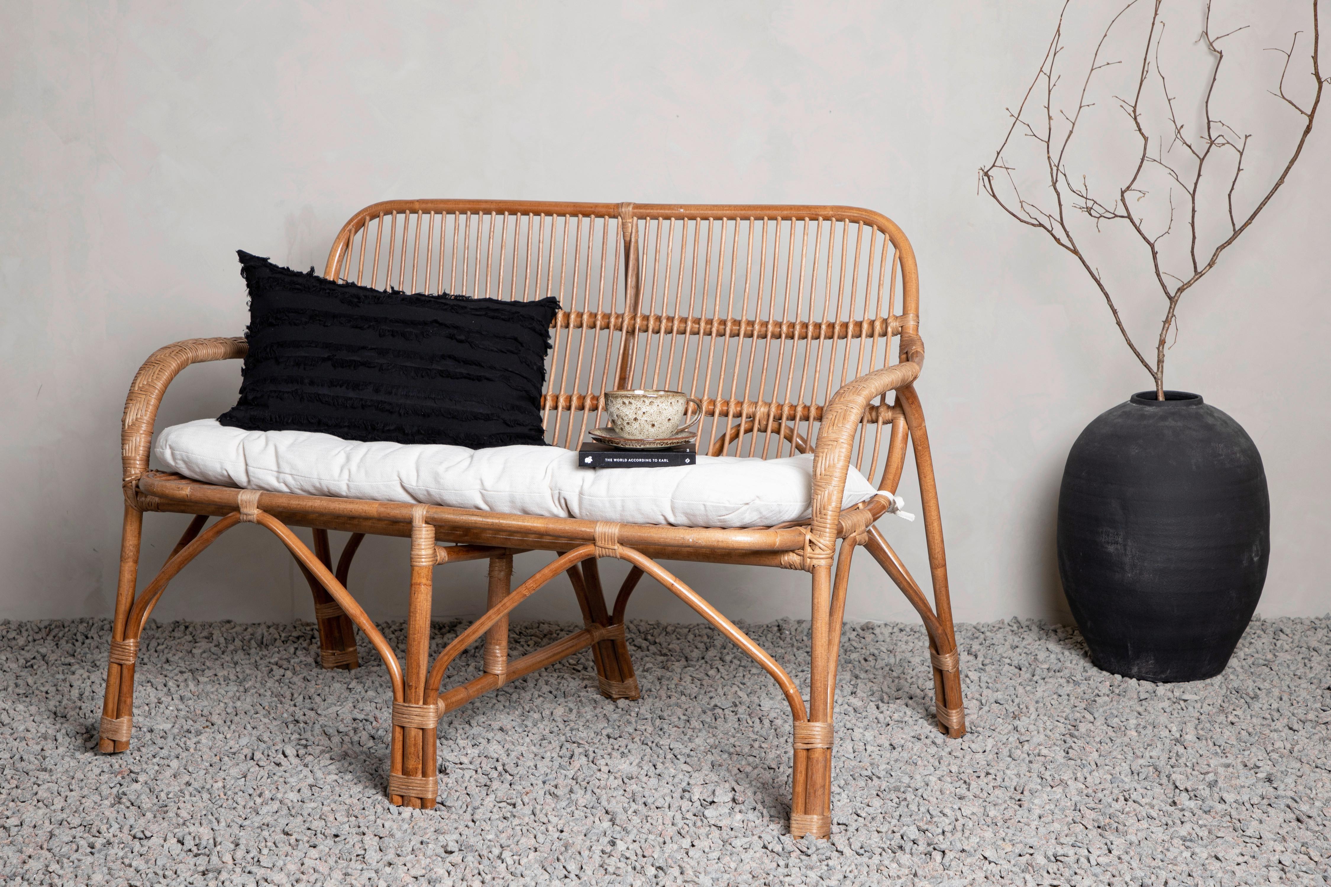 Loungesofa Nella Aus Holz - Naturfarben/Weiß, KONVENTIONELL, Holz (130/93/82cm) - Gardenson
