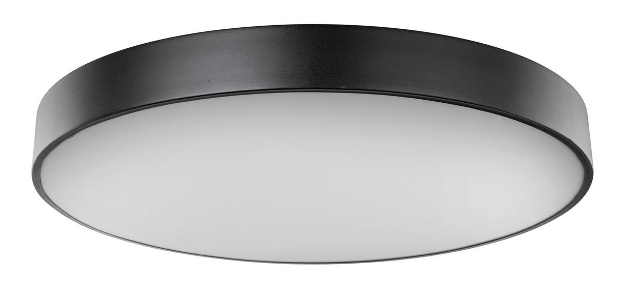 LED-Deckenleuchte Wiss Ø 60 cm mit Fernbedienung - Schwarz/Weiß, Basics, Kunststoff/Metall (60/10,5cm) - Globo