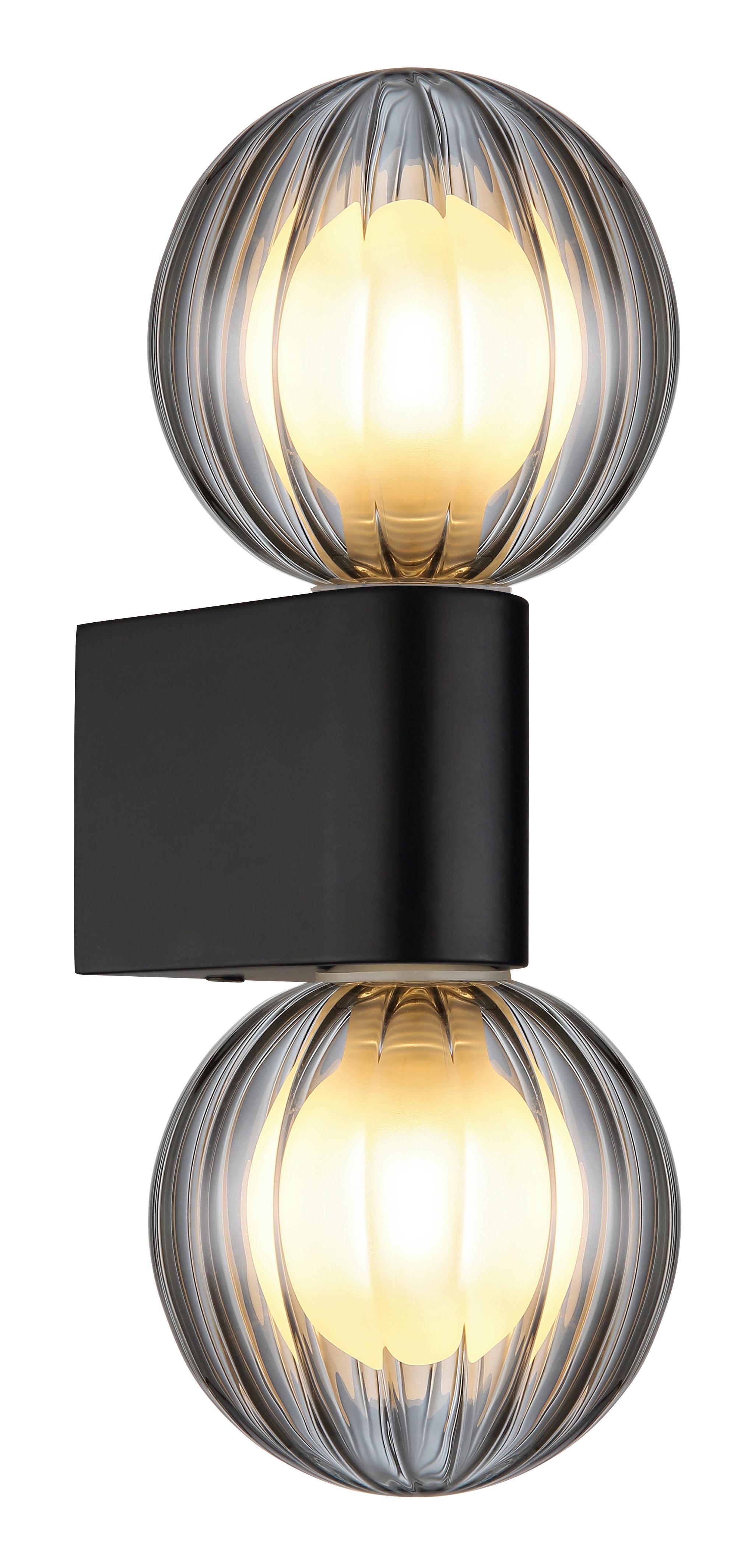 Bad-wandleuchte Ip44 2-Flammig Schwarz L: 10 Cm