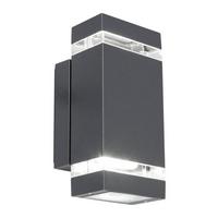 Led Wandleuchte Focus Glas/Aluminium - Klar/Anthrazit, Design, Glas/Metall (23,5cm)