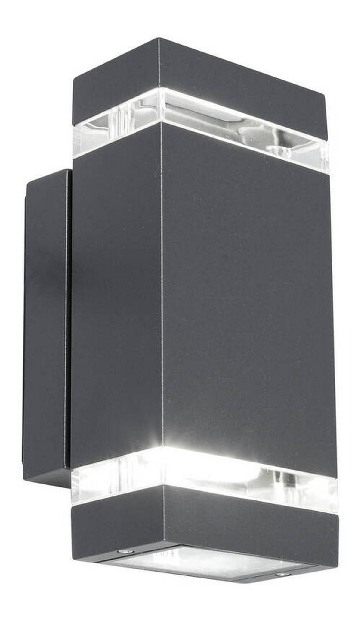 Led Wandleuchte Focus Glas/Aluminium - Klar/Anthrazit, Design, Glas/Metall (23,5cm)