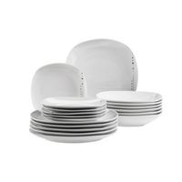 Tafelservice Fadilla Porzellan 6 Personen Geschirr Set - Weiß, Basics, Keramik - Mäser