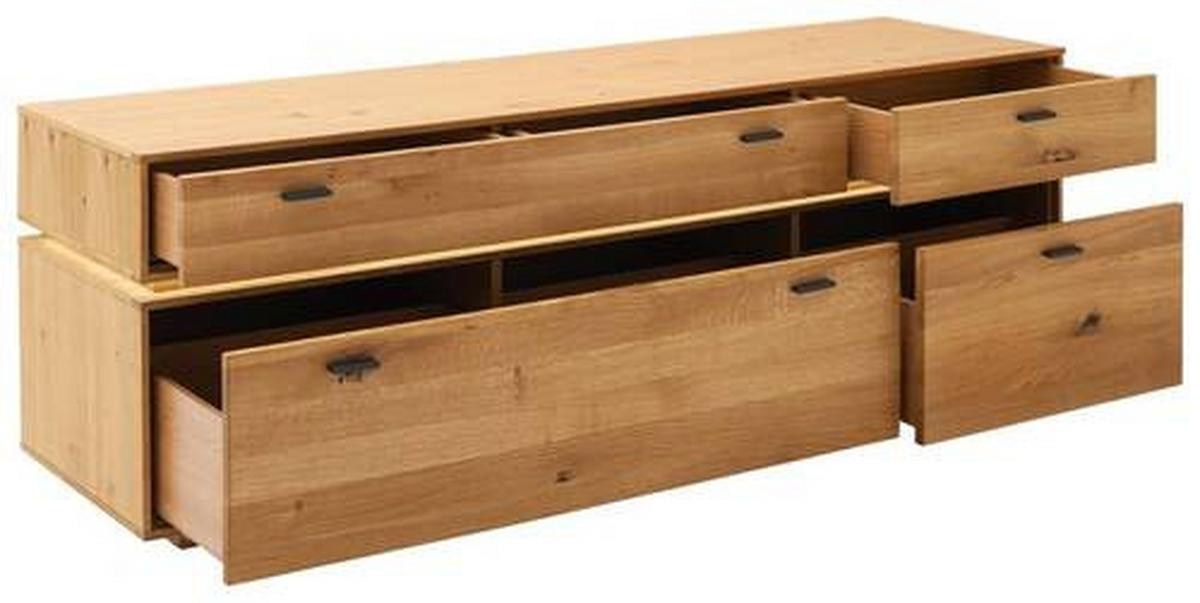Lowboard Como B: 183 cm Wildeiche Massiv - Wildeiche, Natur, Holz/Holzwerkstoff (183/62/51cm) - MID.YOU