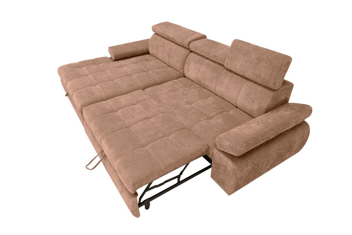 Rohová sedačka VEGAS, levá, terracottová žinylka - černá/terracotta, Design, dřevo/textil (173/294cm)