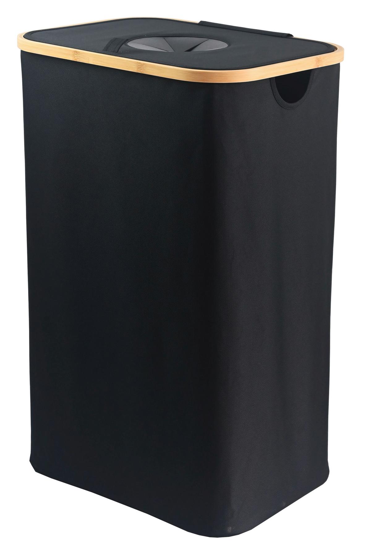 KOŠ NA LÁHVE PET - černá, Konvenční, karton/textil (44/33/70cm) - Mömax