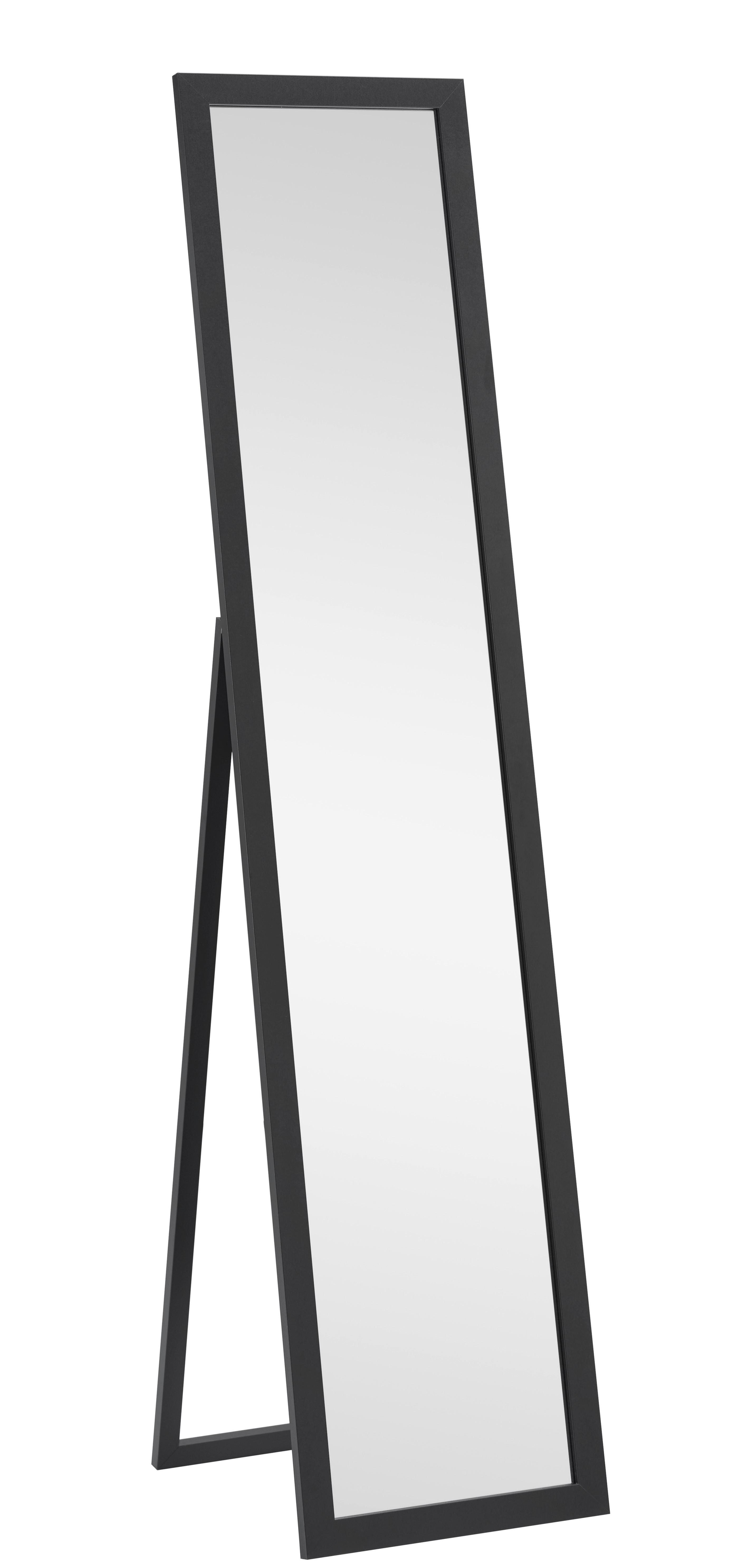 STOJACÍ ZRCADLO RIO - černá, Moderní, kompozitní dřevo/sklo (36/156/44cm) - Mömax
