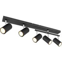 Strahler 5-Flammig verstellbar L: 70 cm - Schwarz, Design, Metall (70/35/17cm) - Globo