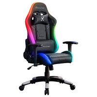 Gaming Stuhl Agility Compact Inkl. Kissen Und Led, Schwarz - Schwarz, MODERN, Kunststoff/Textil (55/113/62,5cm) - X Rocker