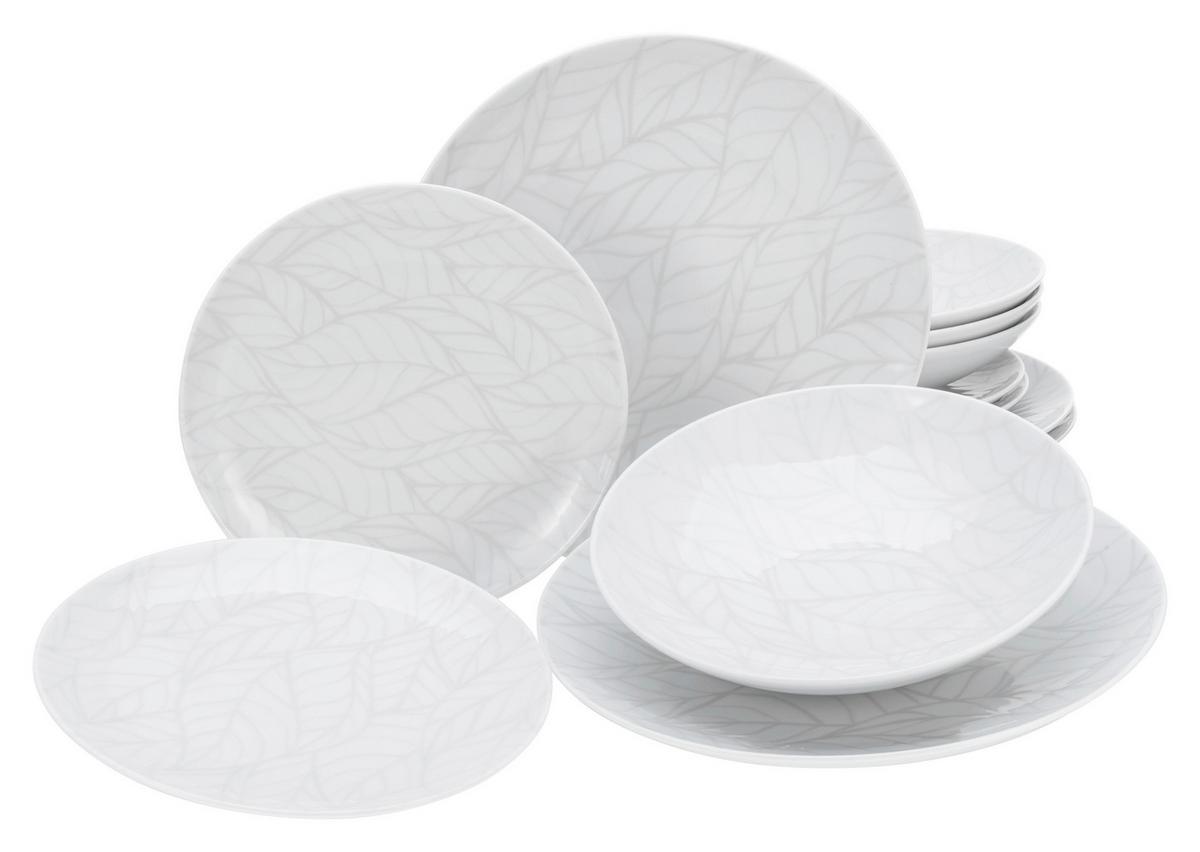 Tafelservice Keramik 4 Personen Geschirr Set - Multicolor/Weiß, Basics, Keramik - Creatable