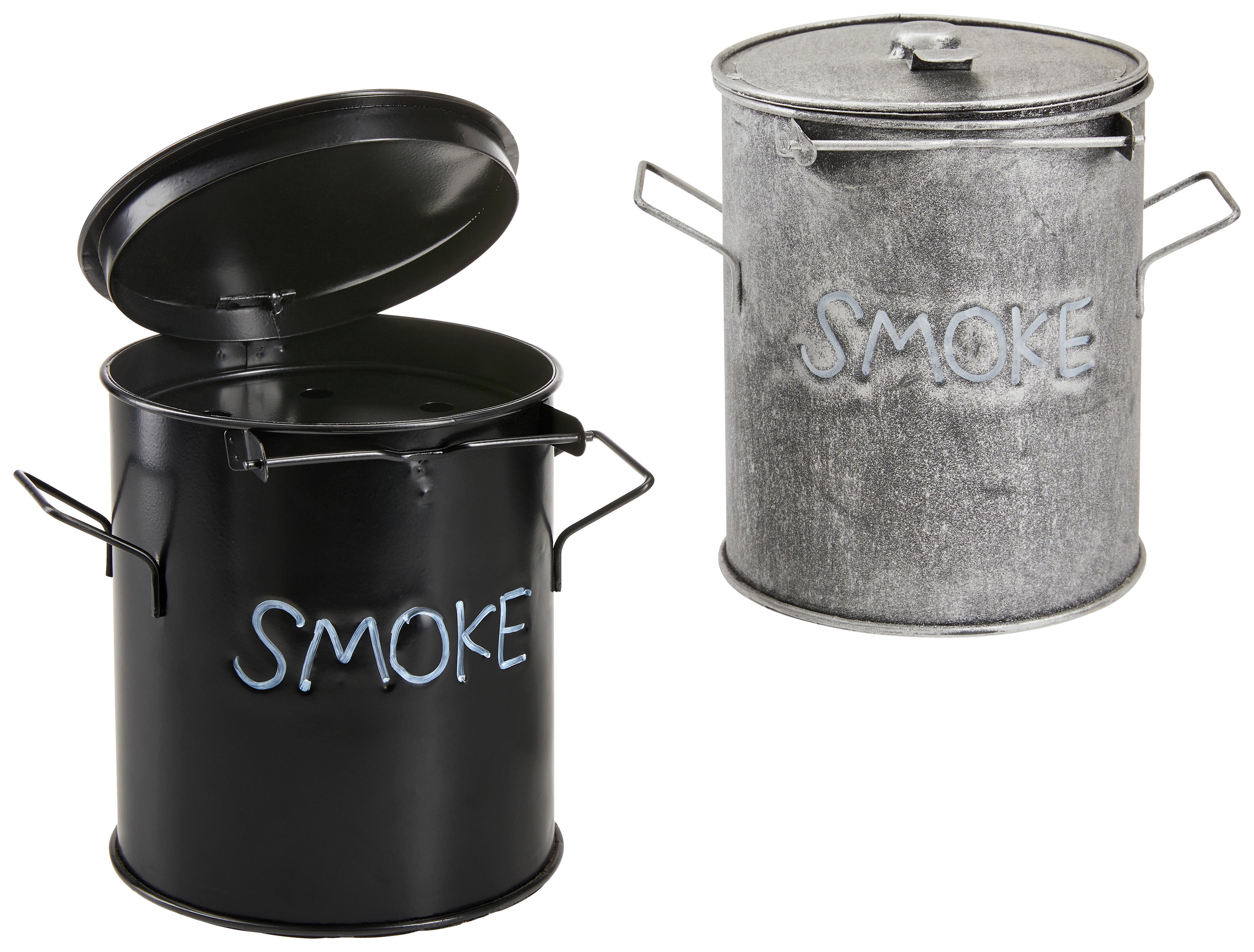 Aschenbecher Lixo - Schwarz/Grau, Basics, Metall (17/18/18cm)