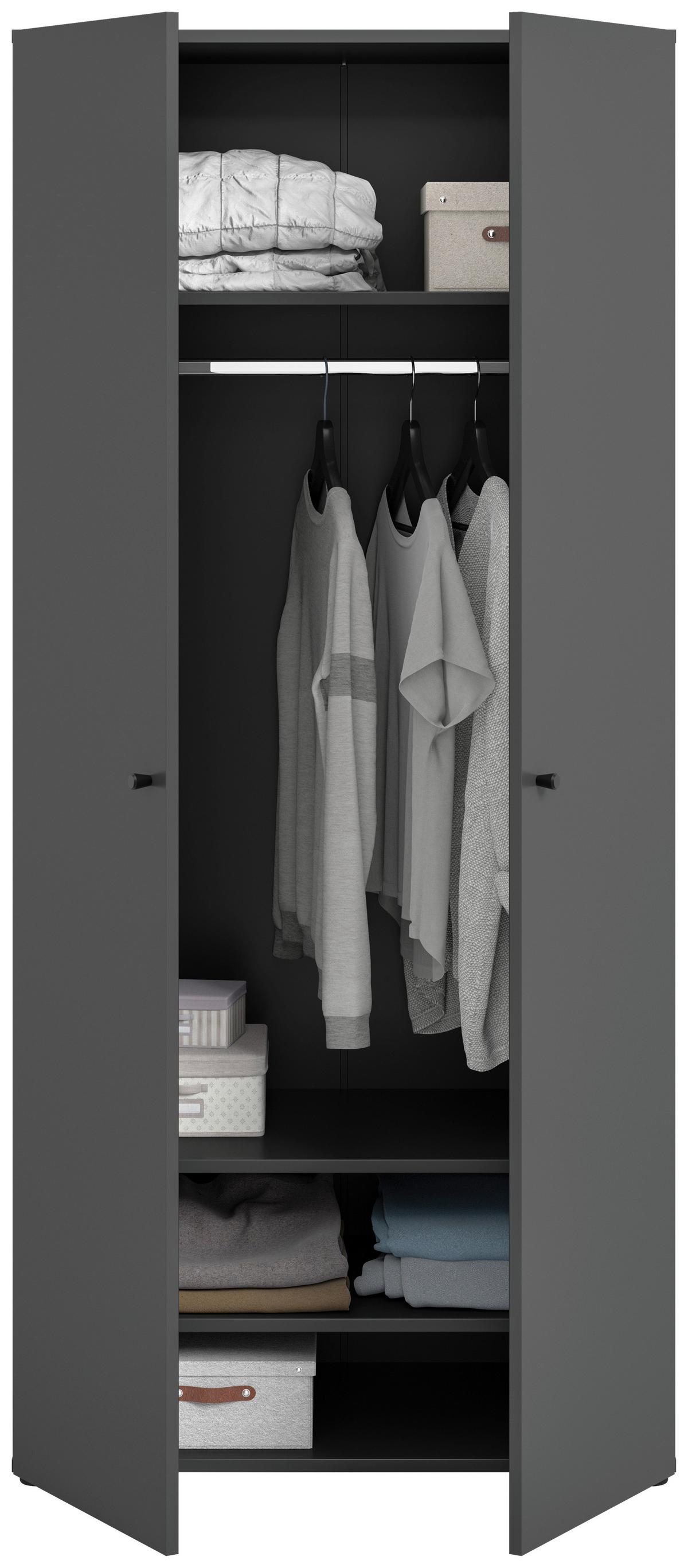 Drehtürenschrank Darwin, Anthrazit B: 80 Cm - Anthrazit, MODERN, Holzwerkstoff (80/176/51cm) - MID.YOU