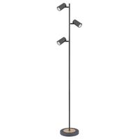 Stehlampe Graphitfarben / Naturfarben verstellbar - Graphitfarben/Naturfarben, Design, Metall (25/23/154cm) - Globo
