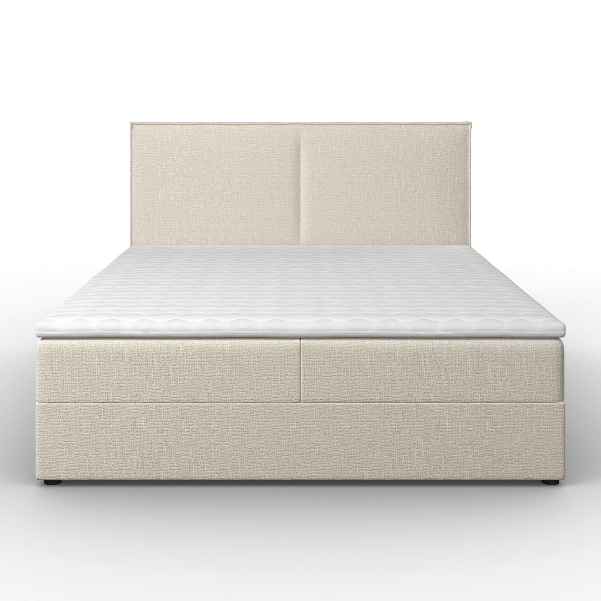 Boxspringová postel IMOLA 180x200, krémová - černá/krémová, Moderní, dřevo/textil (160/200cm) - Bessagi Home