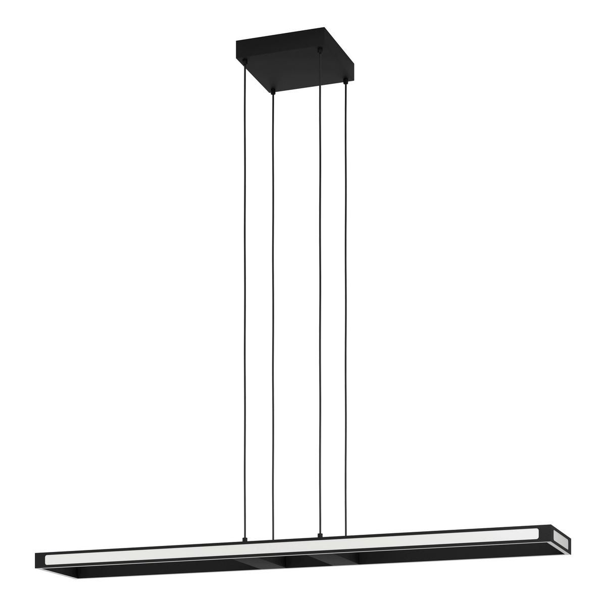 LED-Pendelleuchte Savilanas L: 116 cm Farbwechsler - Schwarz/Weiß, Design, Kunststoff/Metall (116/20/110cm) - Eglo