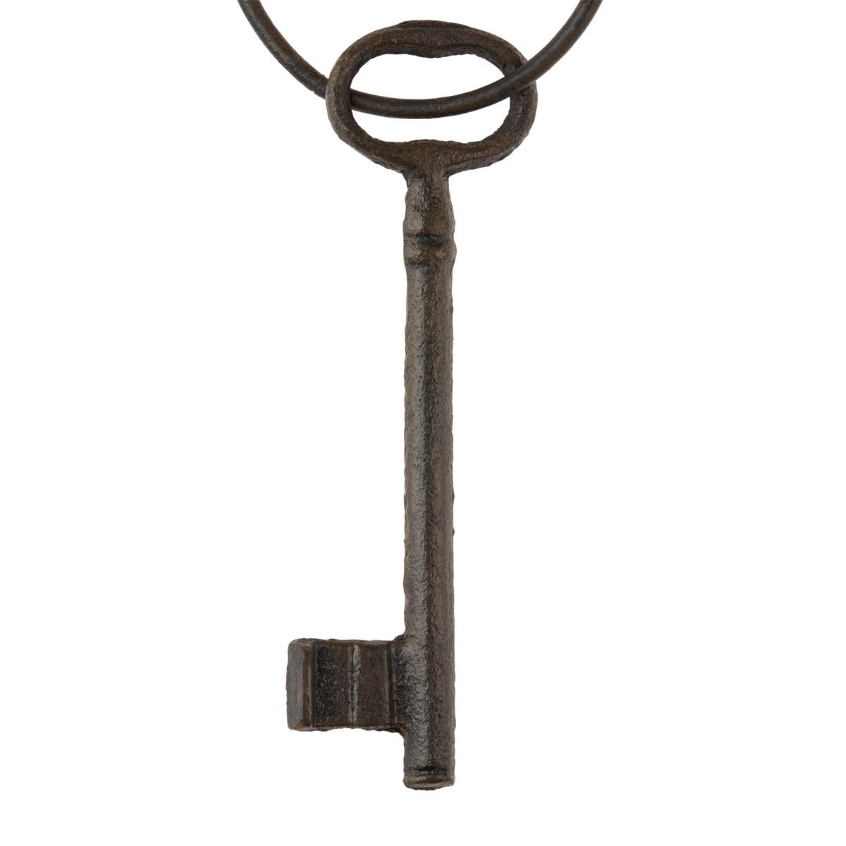 Dekoschlüssel L: 8,5 cm Metall zum Hängen - Dunkelbraun, KONVENTIONELL, Metall (8,5/22cm) - Luca Bessoni