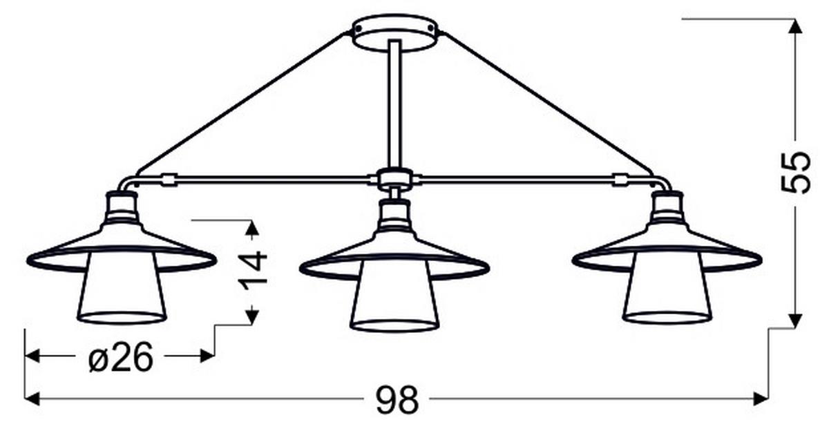 Pendelleuchte 33-43115 Loft - Schwarz, Design, Metall (98/26/55cm)