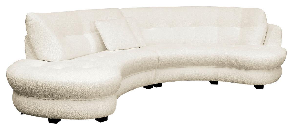 Ecksofa Bretania, Weiß S: 113x300 cm - Schwarz/Weiß, Design, Textil (113/300cm) - Livetastic