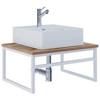 Waschtischkombi 2--teilig. Waschplatz "bitila 60" - Honigeiche/Weiß, MODERN, Keramik/Holzwerkstoff (60cm) - MID.YOU