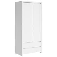 Drehtürenschrank 90cm Kaspian Weiß - Weiß, MODERN, Holzwerkstoff (90/200,5/55,5cm) - MID.YOU