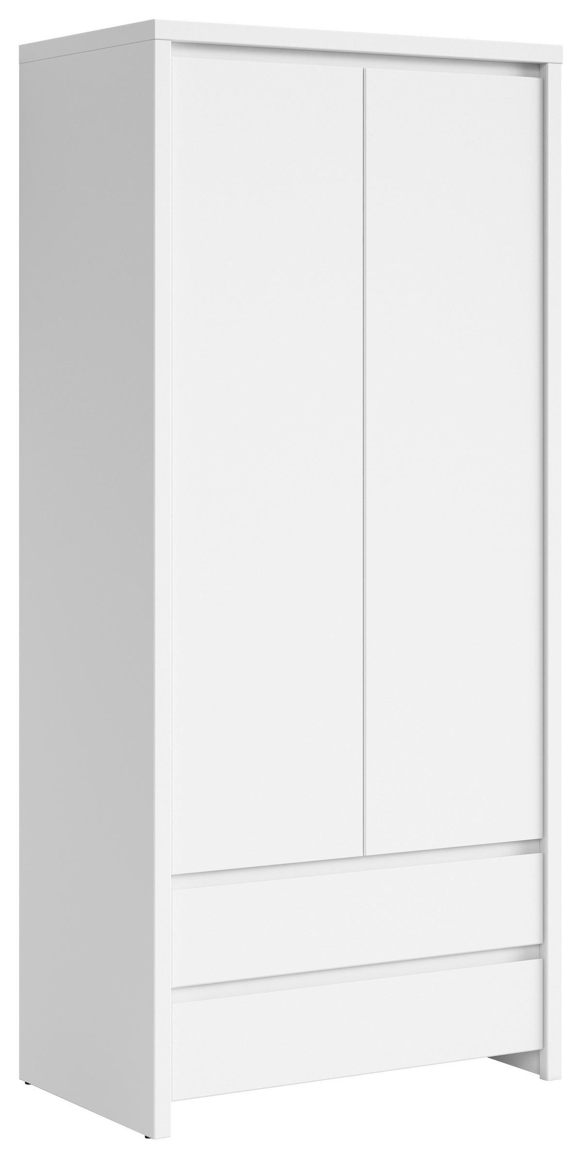 Drehtürenschrank 90cm Kaspian Weiß - Weiß, MODERN, Holzwerkstoff (90/200,5/55,5cm) - MID.YOU